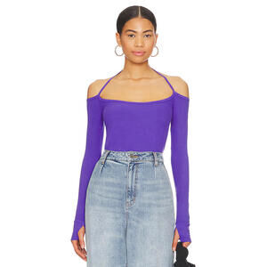 Michael Lauren Halter Long Sleeve TOP Purlple size  XS  $88msrp